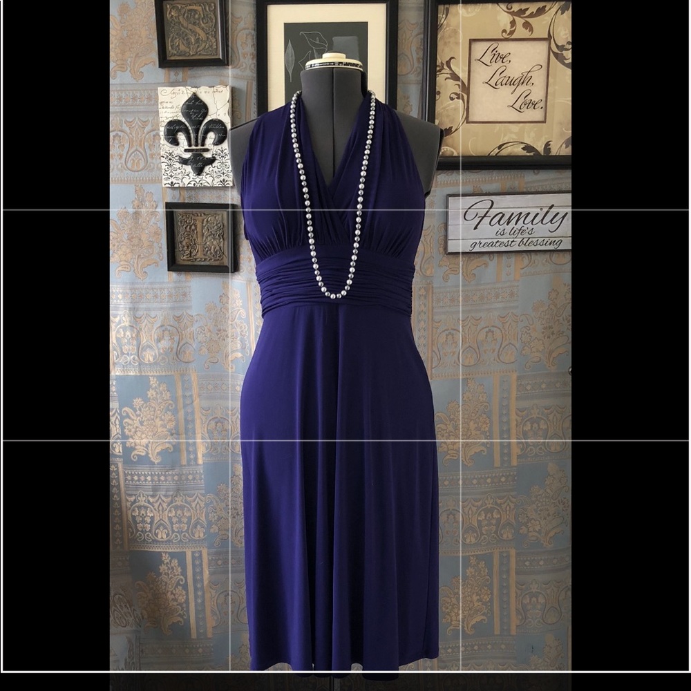 Purple Evan Picone sleeveless midi dress size 8